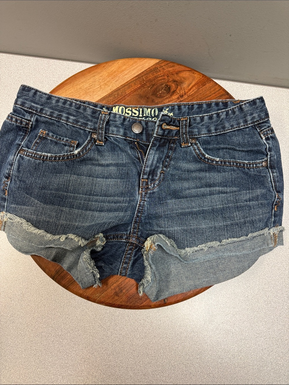 Mossimo Supply Co. Blue Distressed Denim Cutoff Shorts